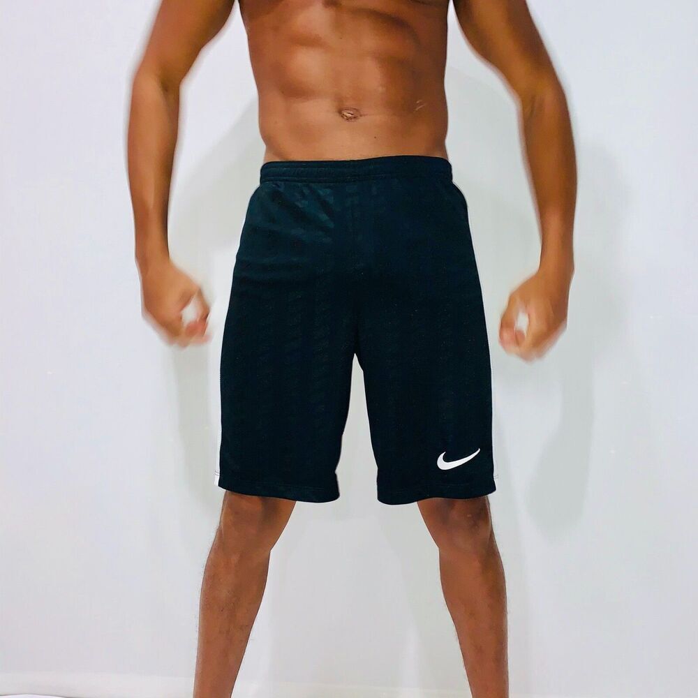 Nike 90s Vintage Satin Nylon Glanz Soccer Shorts Black White Small - Picture 3 of 10